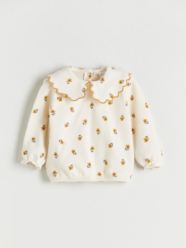 LCW Baby Ecru Peter Pan Collar Blouse and Leggings Set