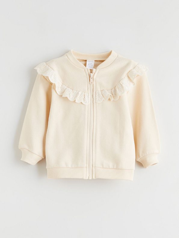 LCW Baby Beige Girl's Cardigan and Pants Set