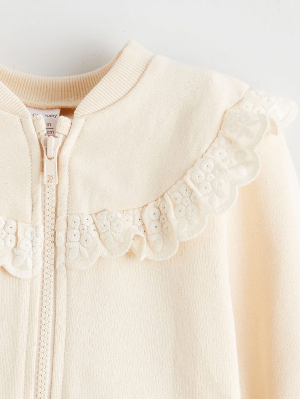 LCW Baby Beige Girl's Cardigan and Pants Set