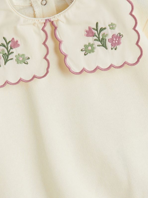 LCW Baby Ivory Round Neck Sleeveless Girl Blouse and Pants Set