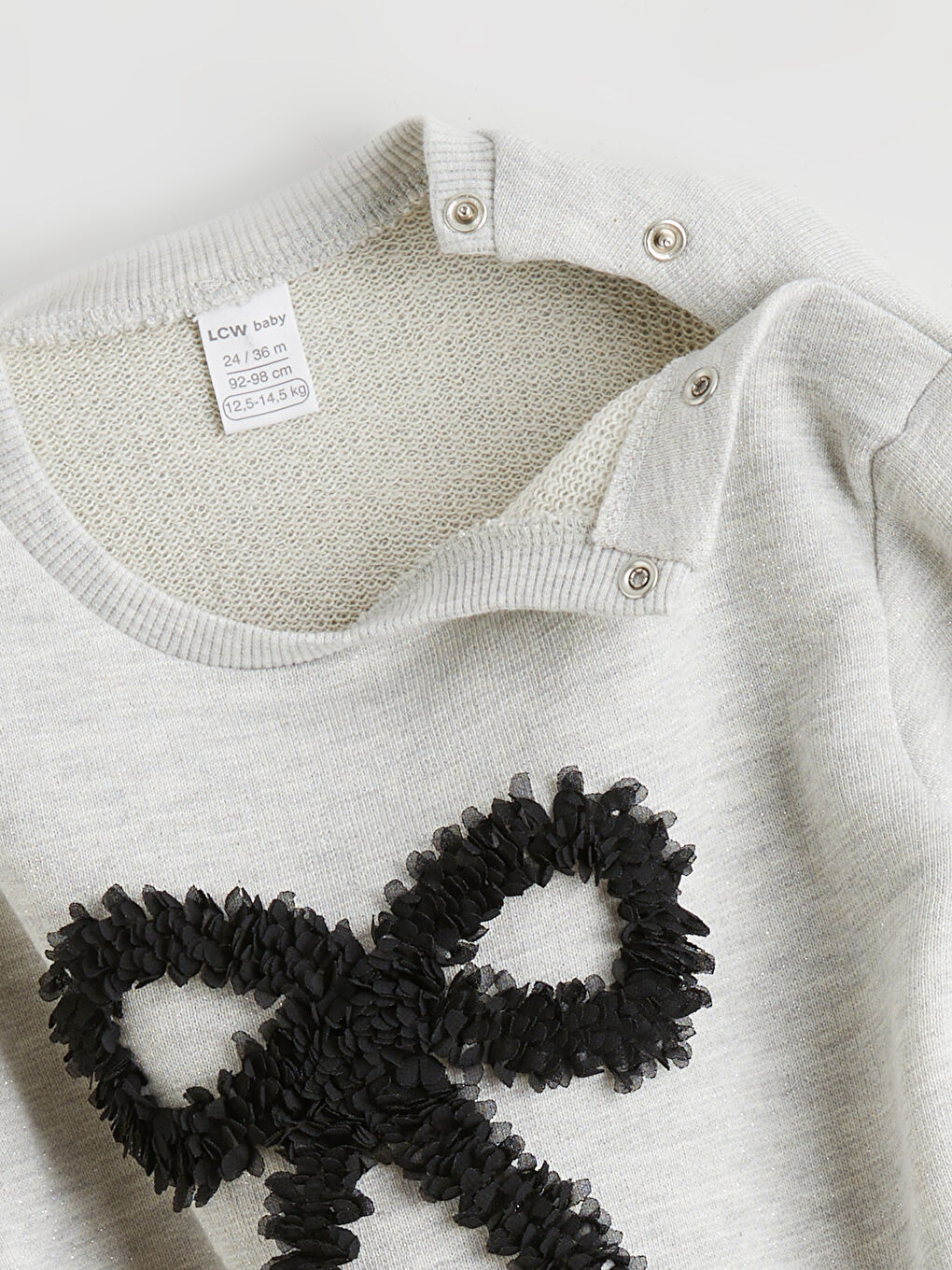 l_20252-w5bt64z1-jmd_a3.jpg LCW Baby Gray Bow Printed Girls Sweatshirt and Leggings Set