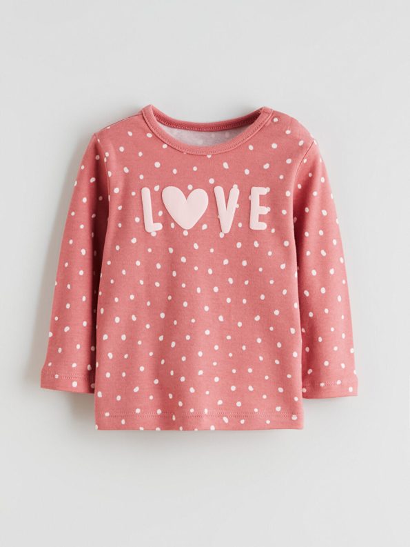 LCW Baby Pink Bicycle Neck Girls Pajama Set