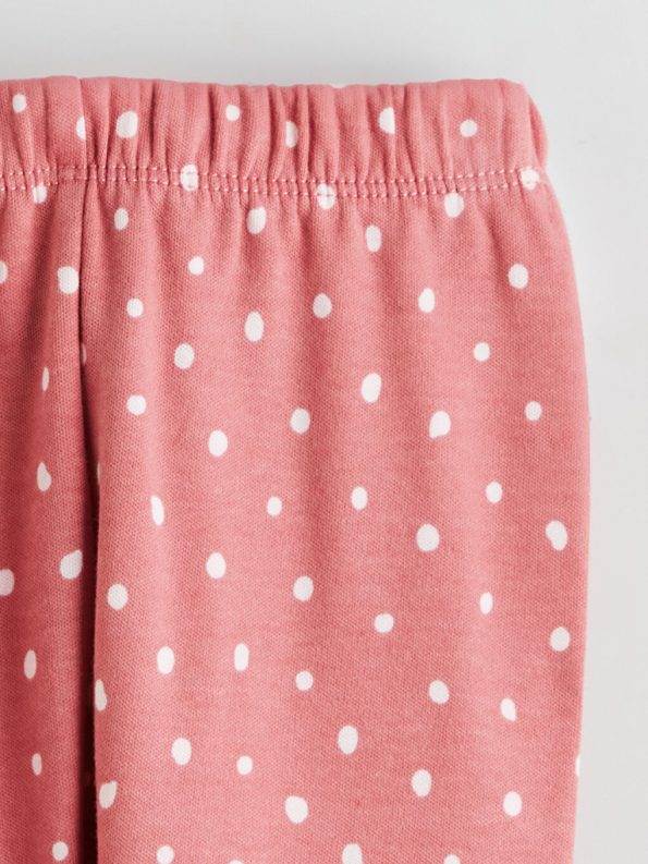 LCW Baby Pink Bicycle Neck Girls Pajama Set