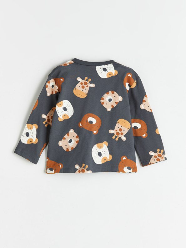 LCW Baby Dark Gray Animal Print Boy's Pajama Set