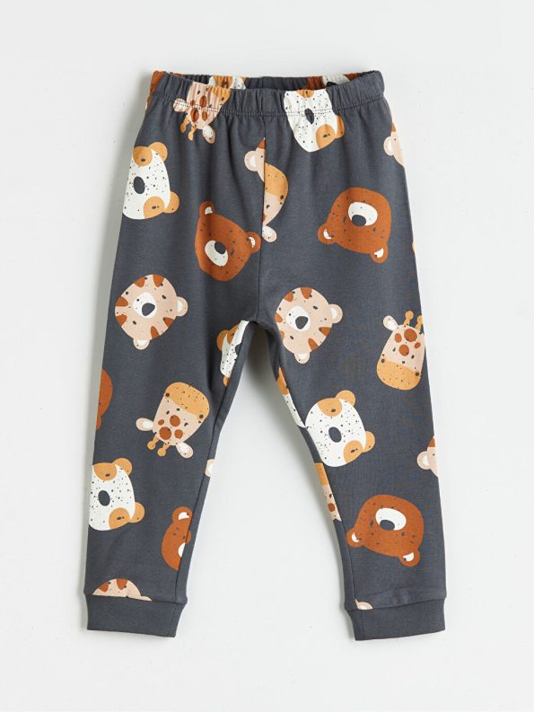 LCW Baby Dark Gray Animal Print Boy's Pajama Set
