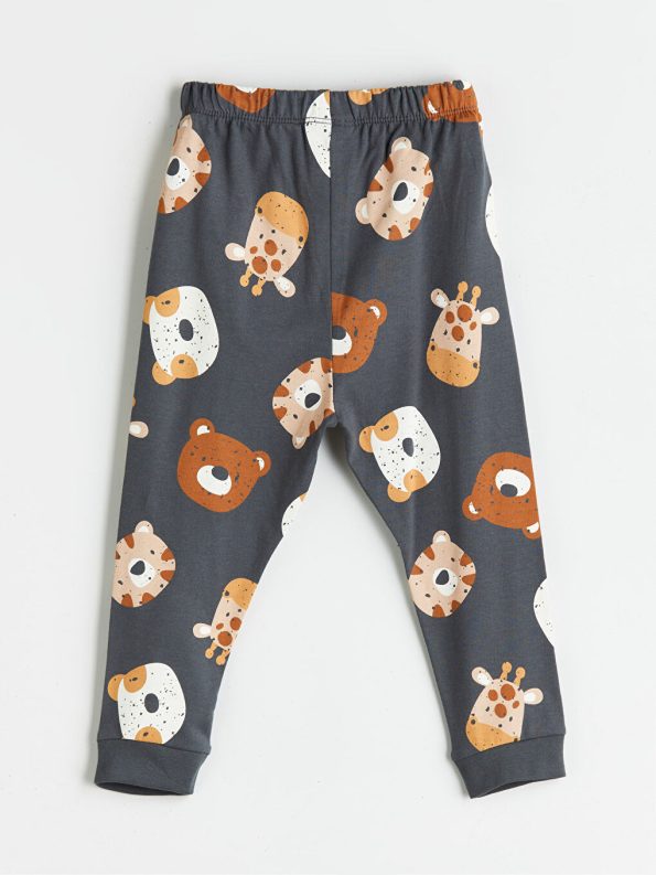 LCW Baby Dark Gray Animal Print Boy's Pajama Set