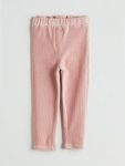 LCW Kids Pink Elastic Waist Basic Velvet Leggings