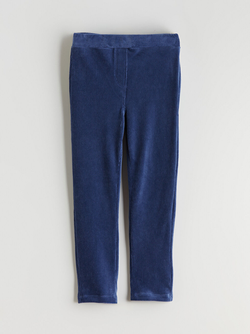 l_20252-w5cc49z1-r41_a.jpg LCW Kids Navy Blue Elastic Waist Basic Girls Velvet Leggings