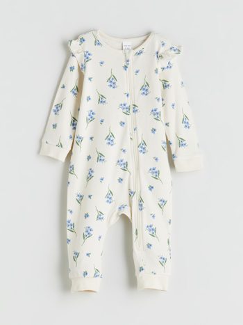 LCW Baby Printed Ecru Girl's Romper