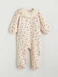 LCW Baby Beige Floral Collar Romper for Girls