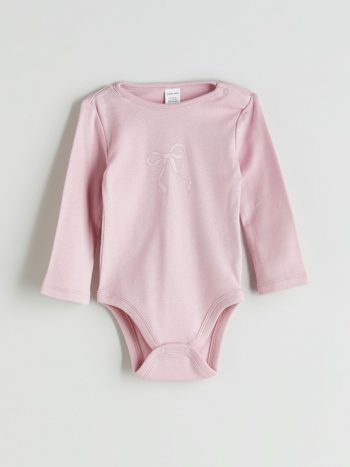 LCW Baby Ecru Ribbon Print Girl's Bodysuit Set of 3