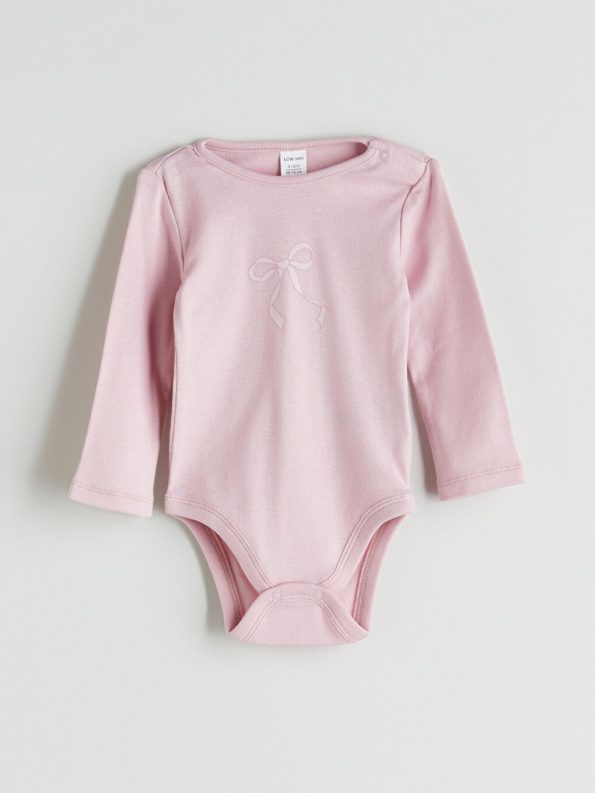 LCW Baby Ecru Ribbon Print Girl's Bodysuit Set of 3
