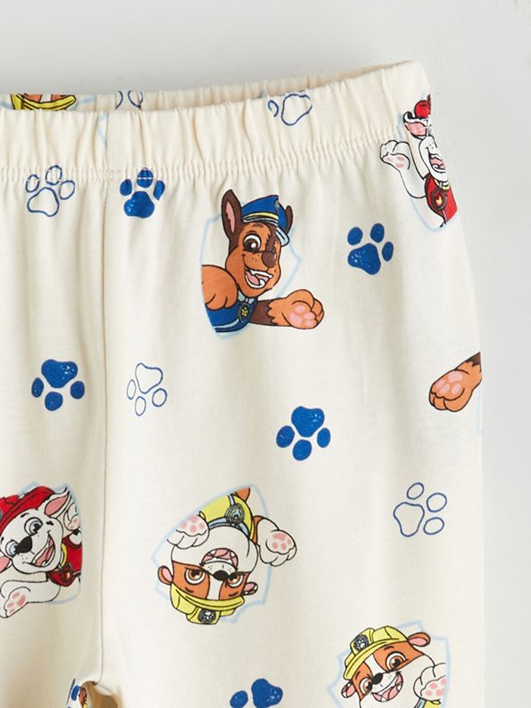 LCW Baby Beige Crew Neck Paw Patrol Printed Boys Pajama Set
