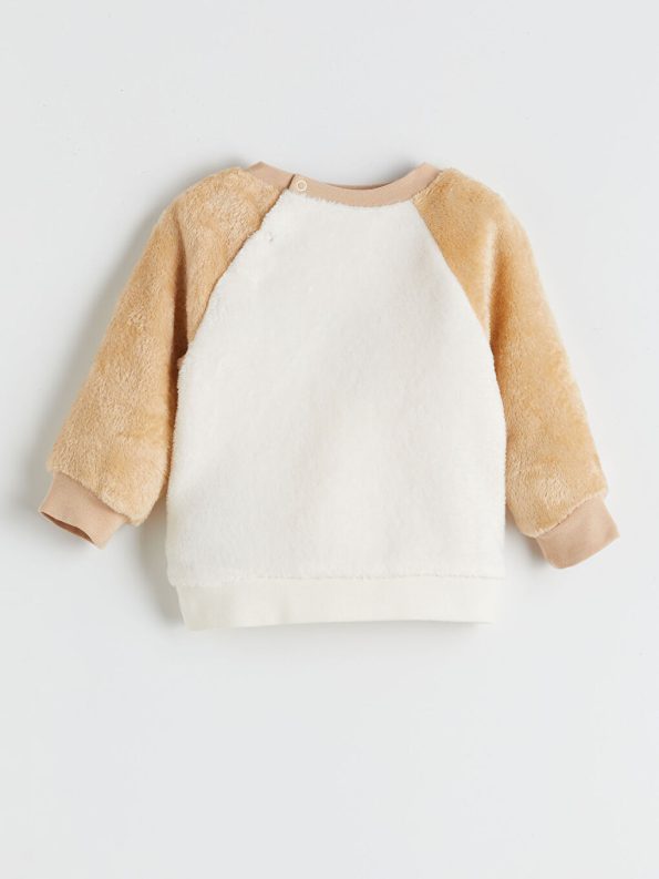 LCW Baby Beige Crew Neck Boys Sweatshirt and Leggings
