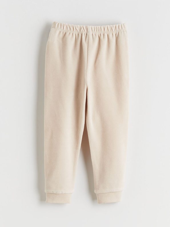 LCW Baby Beige Printed Girl's Sweatshirt and Pants Set