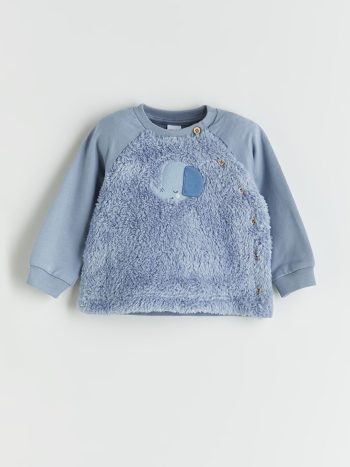 LCW Baby Blue Plush Pajama Set for Boys