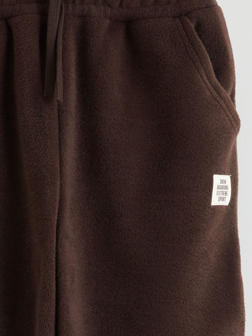 l_20252-w5cu83z4-hdb_a2.jpg LCW Kids Brown Elastic Waist Polar Boys Jogger Pants