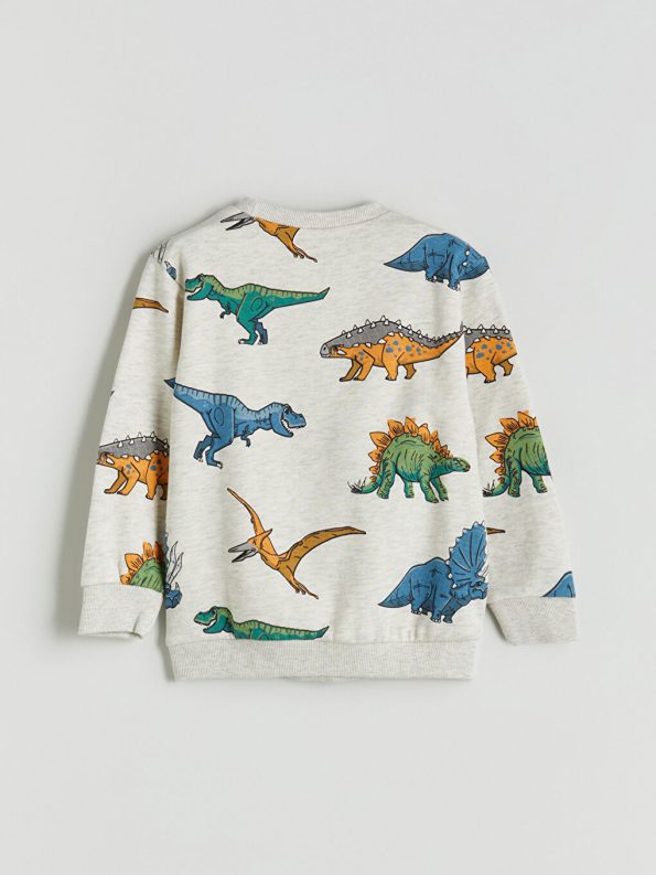 LCW Kids Mixed Dinosaur Print Boys Thick Sweatshirt