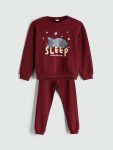 LCW ECO Burgundy Girls' Pajama Set