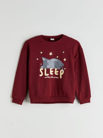LCW ECO Burgundy Girls' Pajama Set