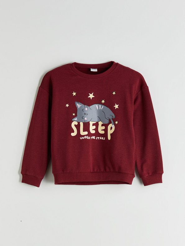 LCW ECO Burgundy Girls' Pajama Set