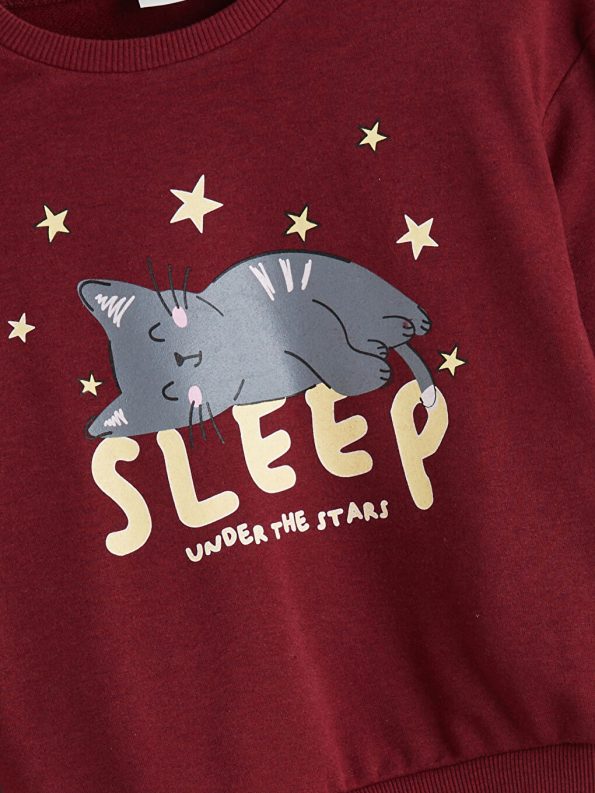 LCW ECO Burgundy Girls' Pajama Set