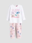 LC WAIKIKI White Lilo & Stitch Printed Girls' Pajama Set