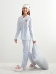 LCW Kids White Collar Girls Pajama Set