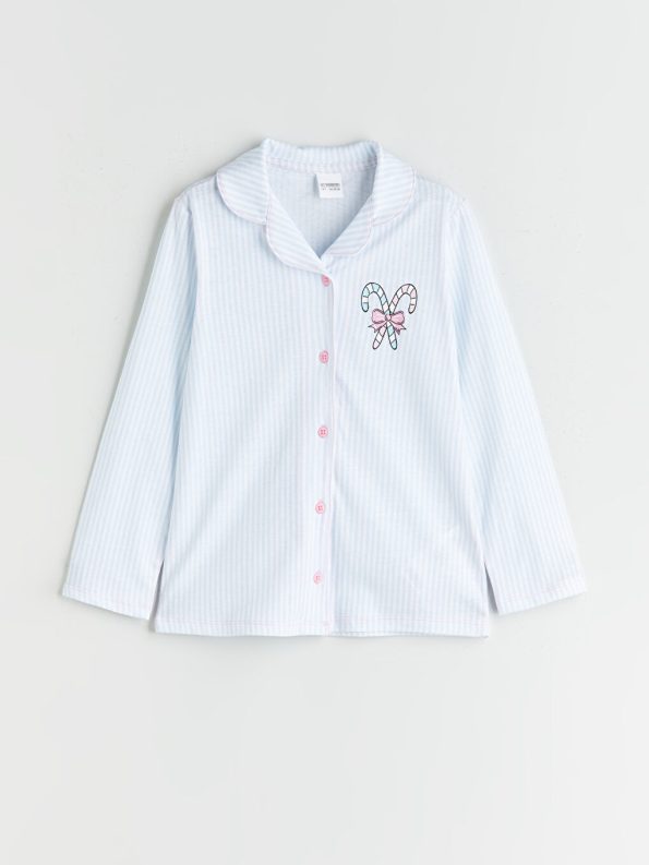 LCW Kids White Collar Girls Pajama Set