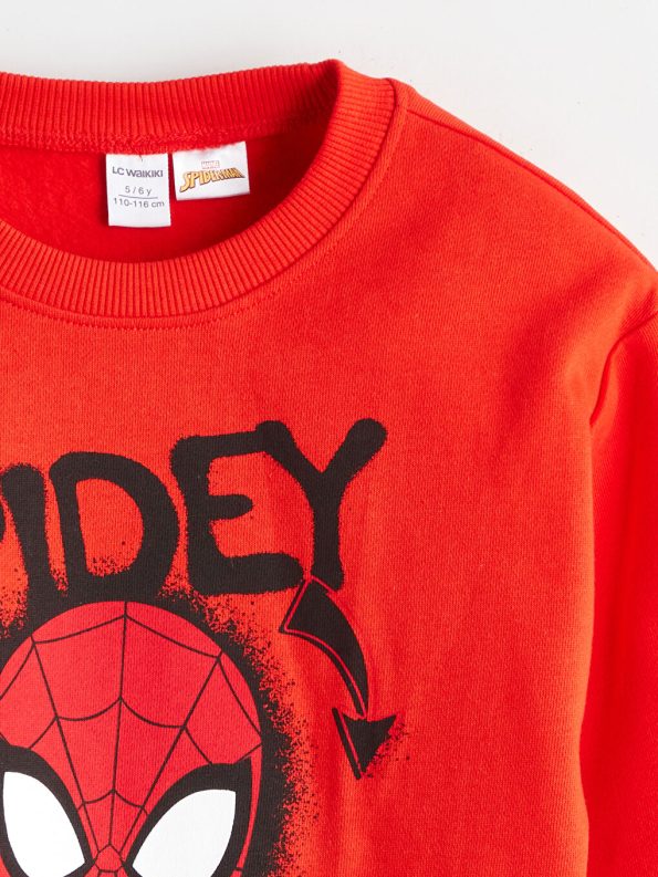 LCW Kids Red Spider-Man Printed Boys Sweatshirt