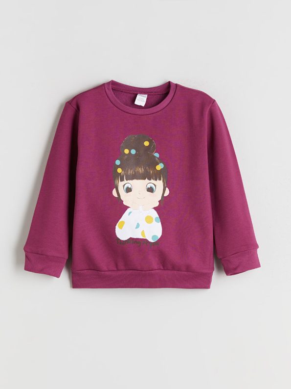 LCW Kids Fuchsia Crew Neck Girls Sweatshirt 2-Pack