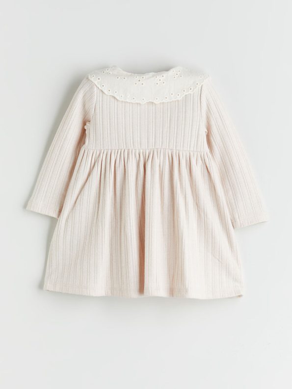 LCW Baby Beige Peter Pan Collar Dress for Girls