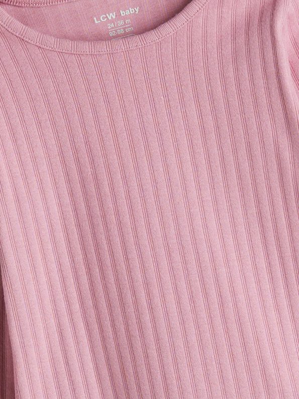 LCW Baby Pink Crew Neck Girl T-Shirt Set of 3