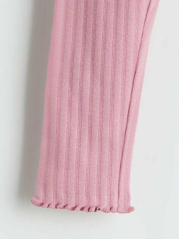 LCW Baby Pink Ribbed Leggings Set for Girls