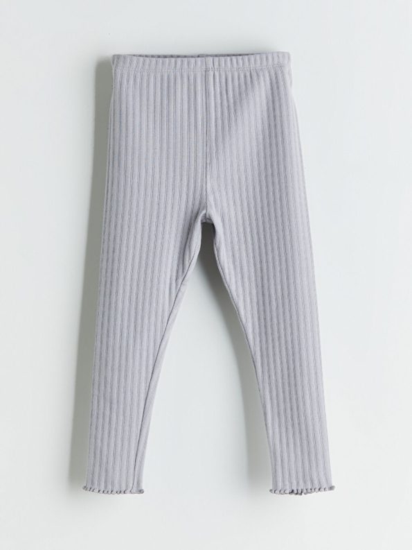 LCW Baby Pink Ribbed Leggings Set for Girls