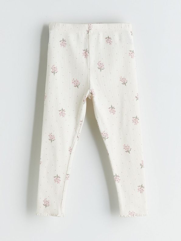 LCW Baby Cream Elastic Waist Girls Leggings
