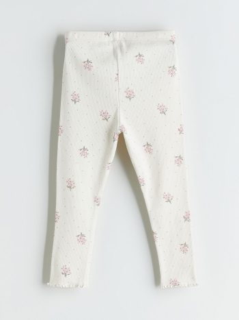 LCW Baby Cream Elastic Waist Girls Leggings