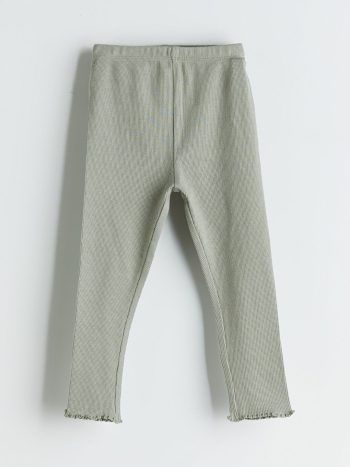LCW Baby Haki Waistband Leggings for Girls
