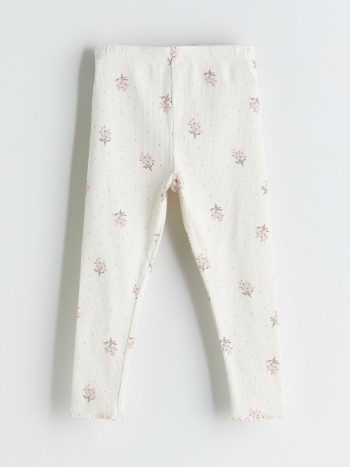 LCW Baby Ecru Elastic Waist Girls Leggings Set of 3