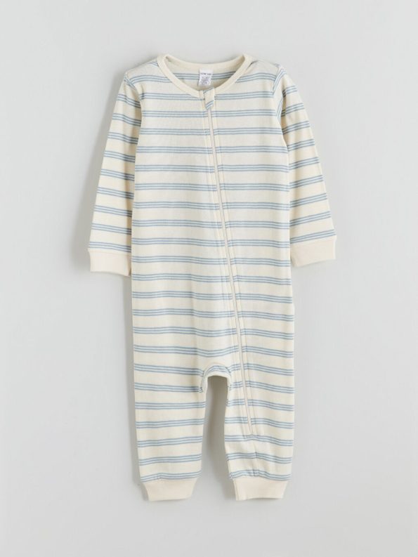 LCW Baby Cream Printed Boys' Bodysuit Set
