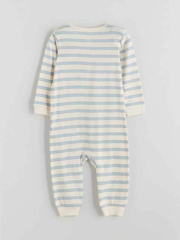 LCW Baby Cream Printed Boys' Bodysuit Set