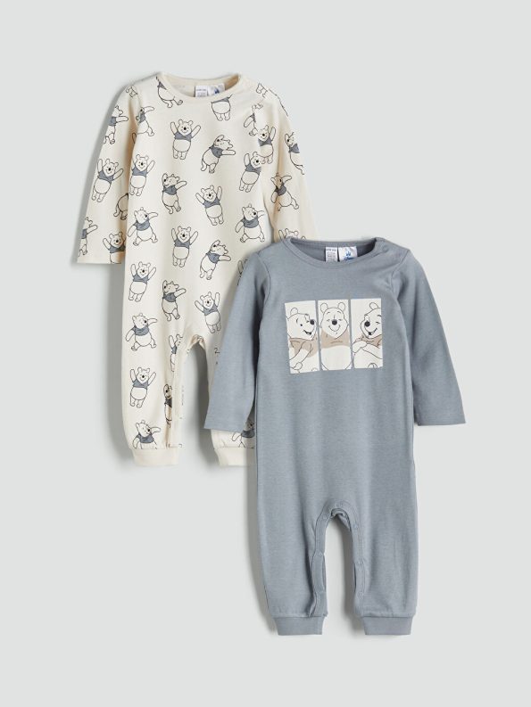 LCW Baby Gray Winnie The Pooh Licensed Boys' Romper Set