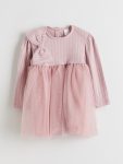 LCW Baby Pink Long Sleeve Dress for Girls