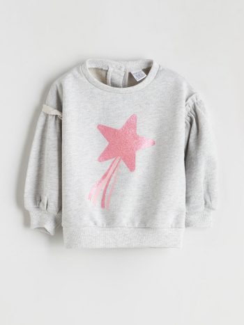 LCW Baby Gray Crew Neck Sweatshirt for Girls