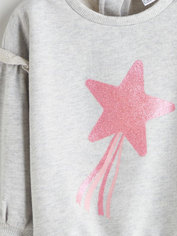 LCW Baby Gray Crew Neck Sweatshirt for Girls