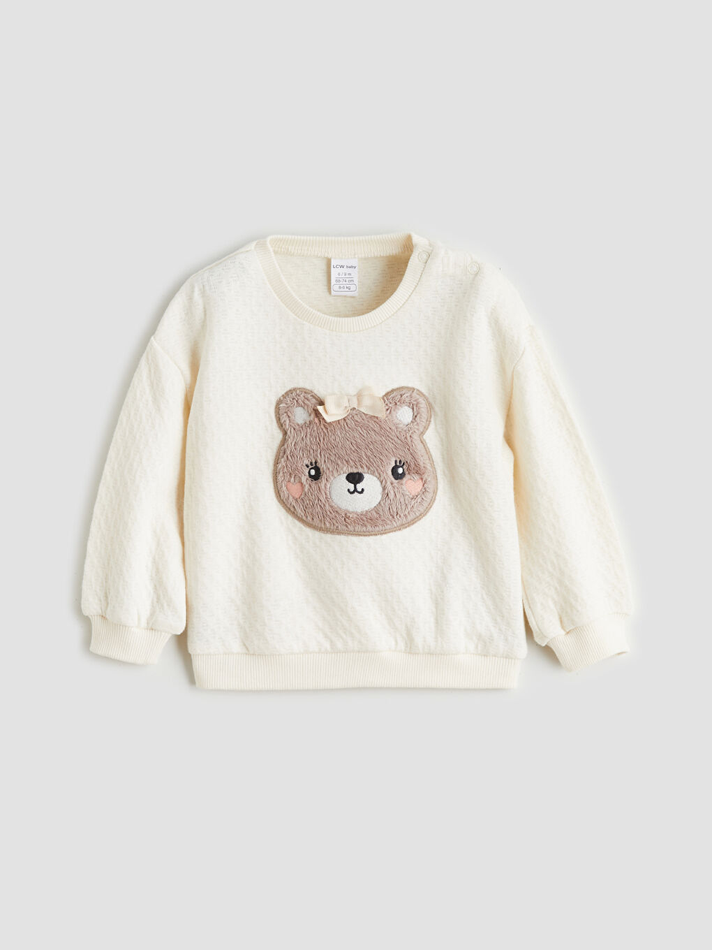 l_20252-w5fc64z1-s6r_a1.jpg LCW Baby Beige Animal Figure Girls Sweatshirt and Pants