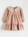 LCW Baby Beige Floral Peter Pan Collar Dress