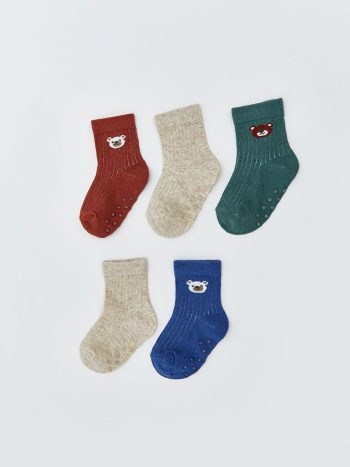 LCW Baby Brown Patterned Boys' Sock Set of 5