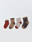 LCW Baby Orange Patterned Boys' Sock Set of 4