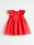 LCW Baby Red Bicycle Neck Tutu Dress for Girls